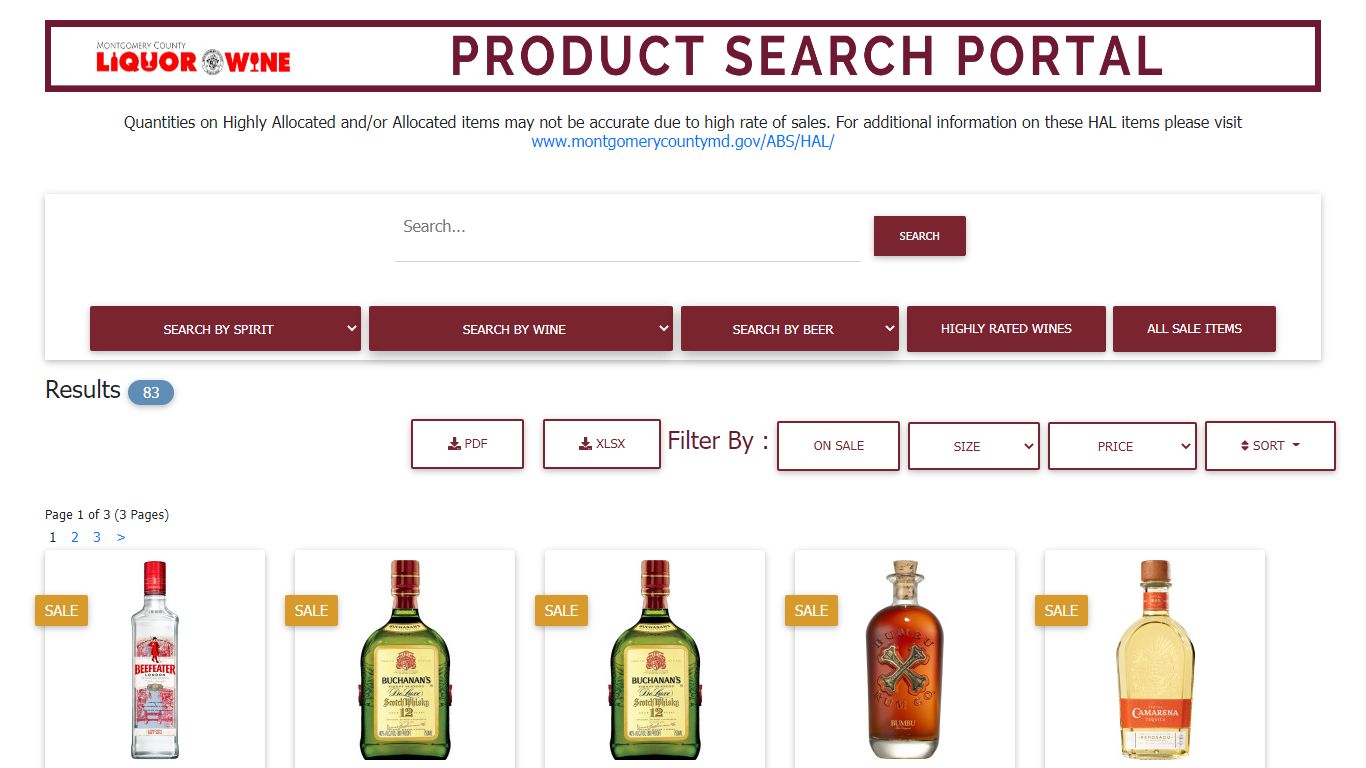 ABS Product Search - Montgomery County, Maryland